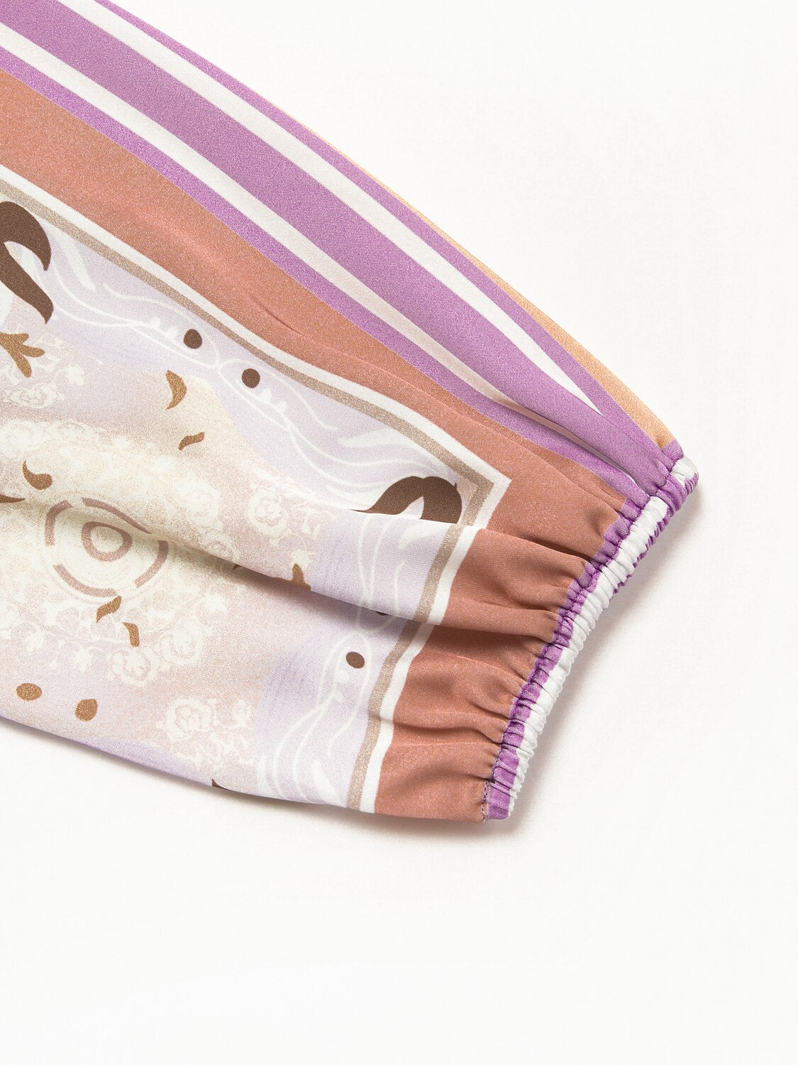 Satin Scarf Geometrical Print Midi Dress