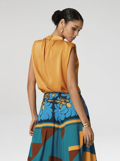 Satin less High Blouse