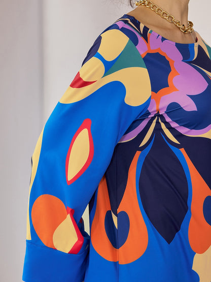 Loose Floral Printing Midi Dress