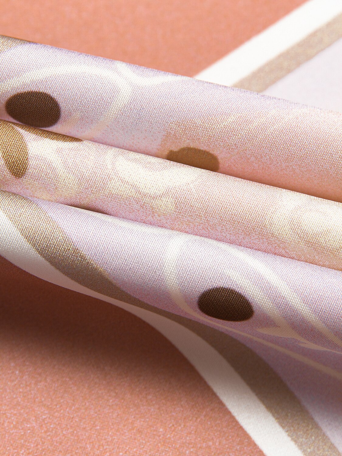 Satin Scarf Geometrical Print Midi Dress