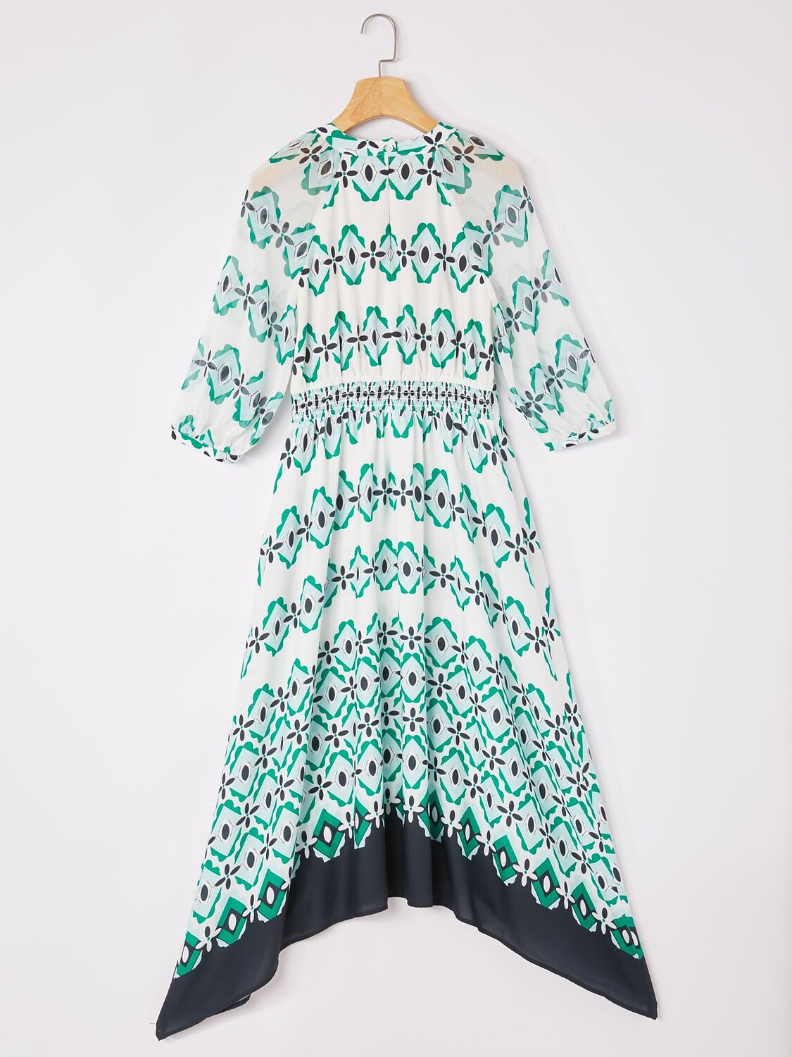 Geometric Cinched Waist Midi Dress