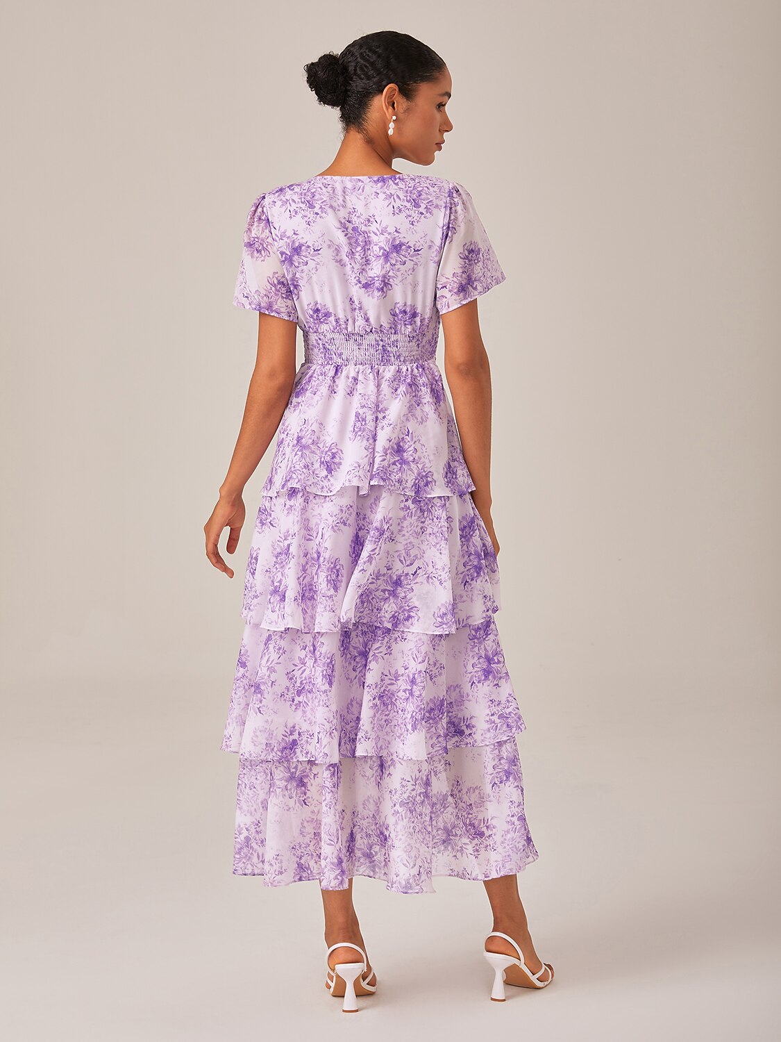 Maxi Dress Purple Lightweight Chiffon