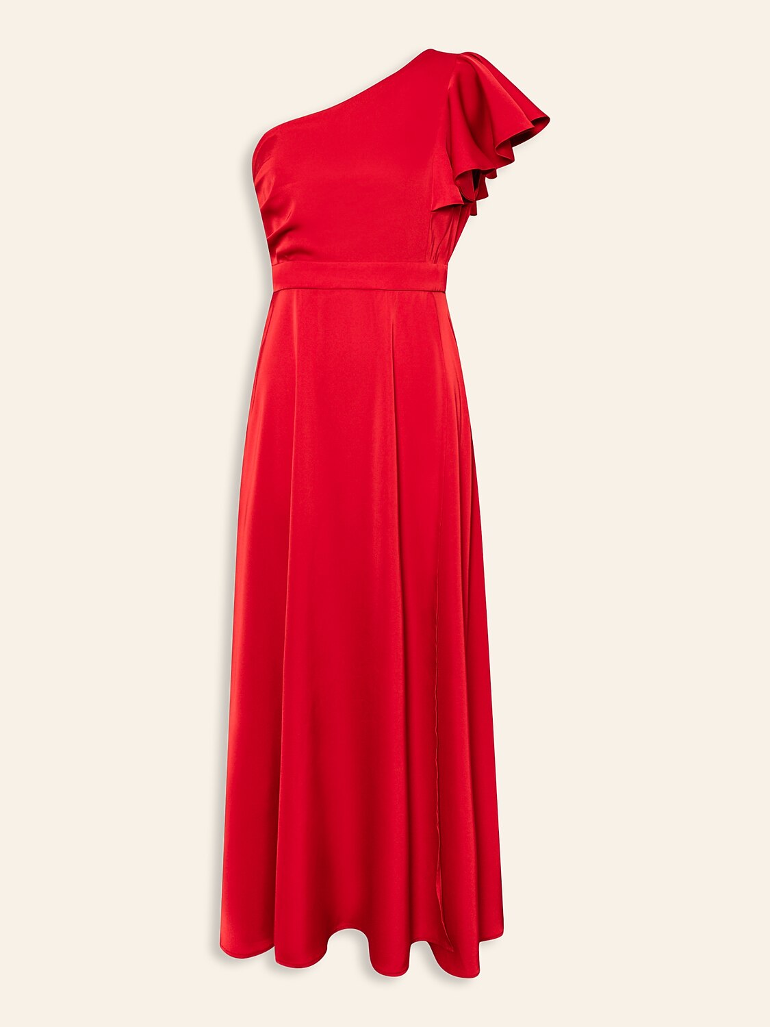 Satin Peplum Hem Solid Maxi Dress Dress