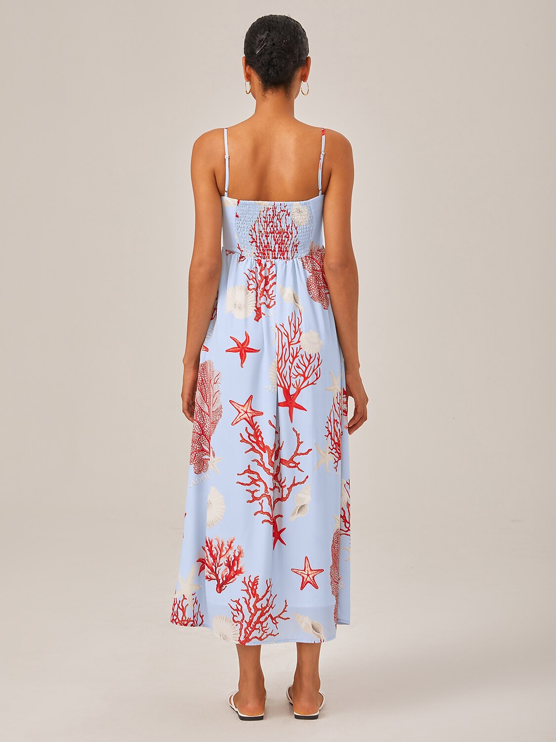 Red Ocean-Themed Cami Dress