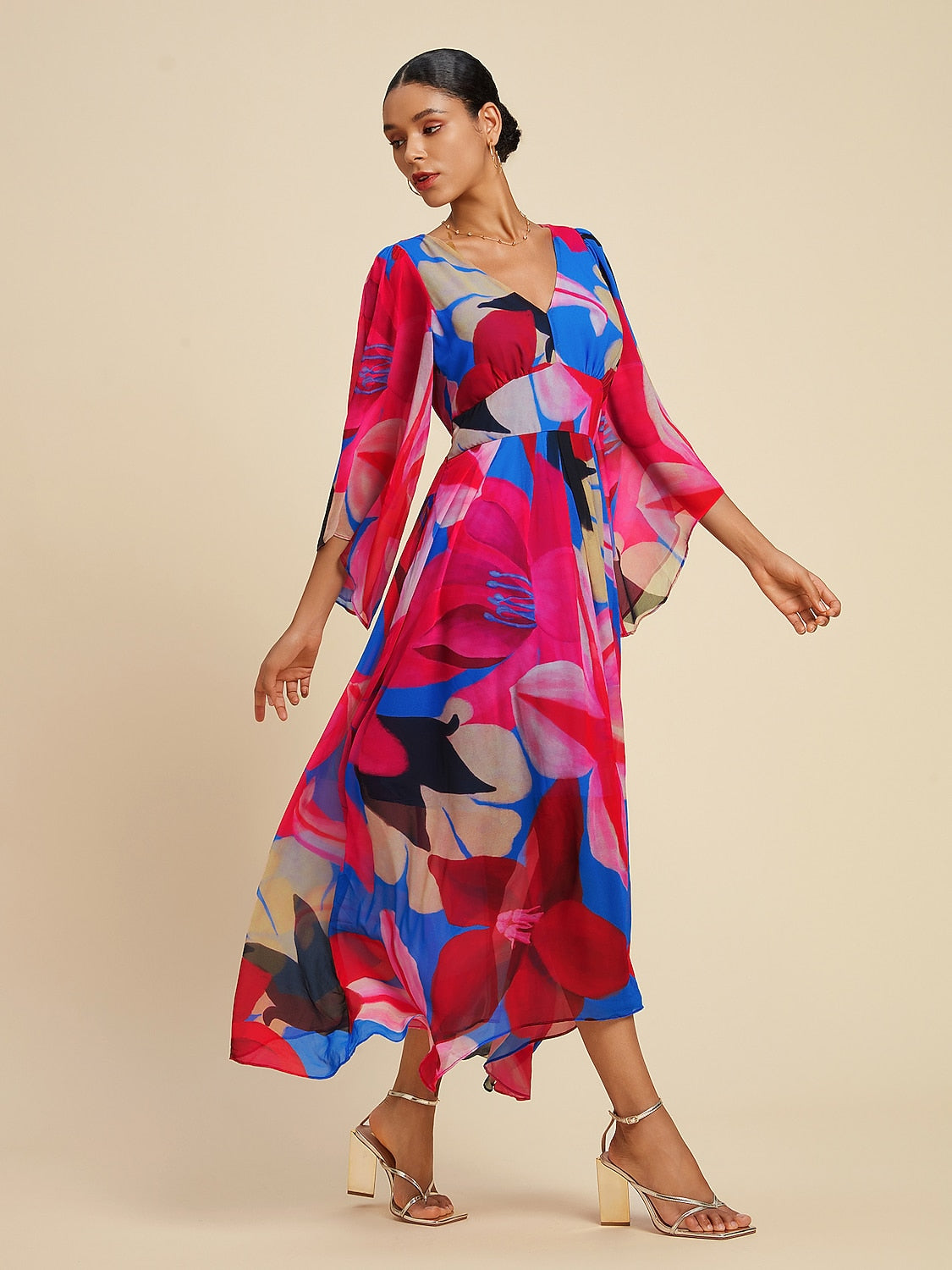 Chiffon Floral Maxi Dress