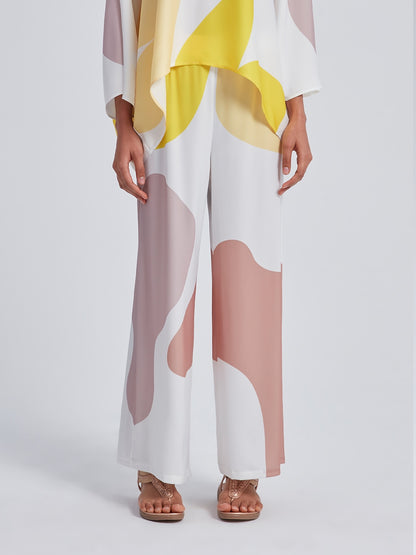 Loose Fit Elastic Waist Wide-Leg Pants Pocket