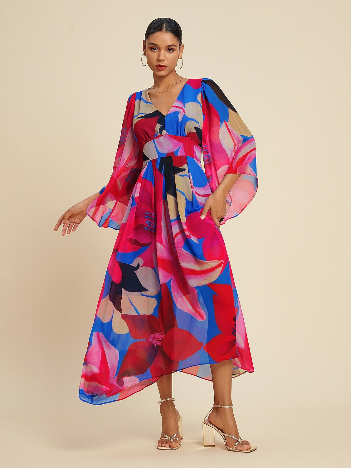 Chiffon Floral Maxi Dress