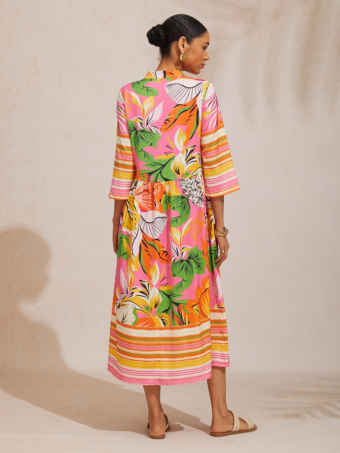 Celadon Bloom Story Silky Satin Maxi Dress