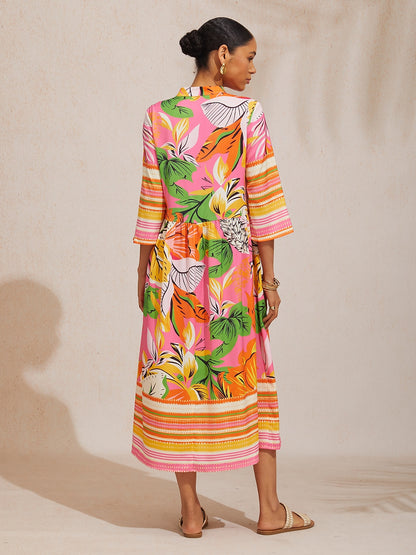 Celadon Bloom Story Silky Satin Maxi Dress