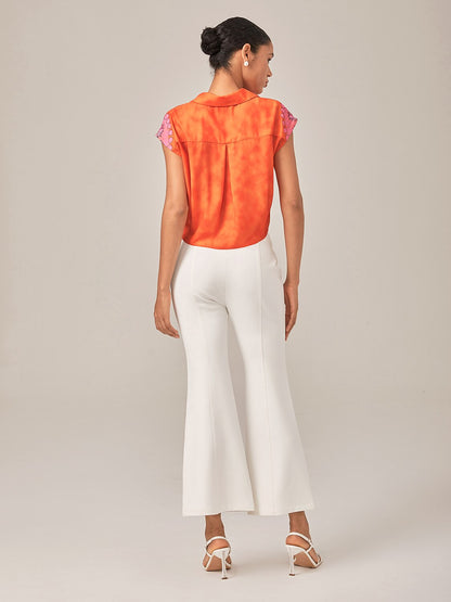 Vacation Style Orange Crop Tie Top