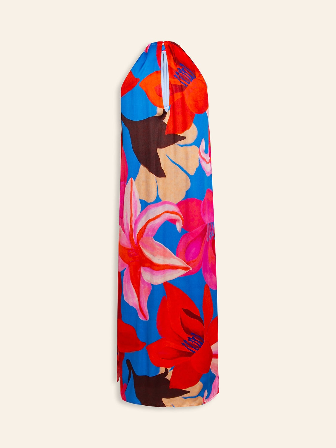 Tencel Floral Print Halter Maxi Dress