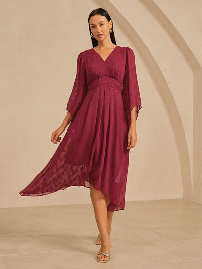 Chiffon Paisley Pattern Maxi Dress