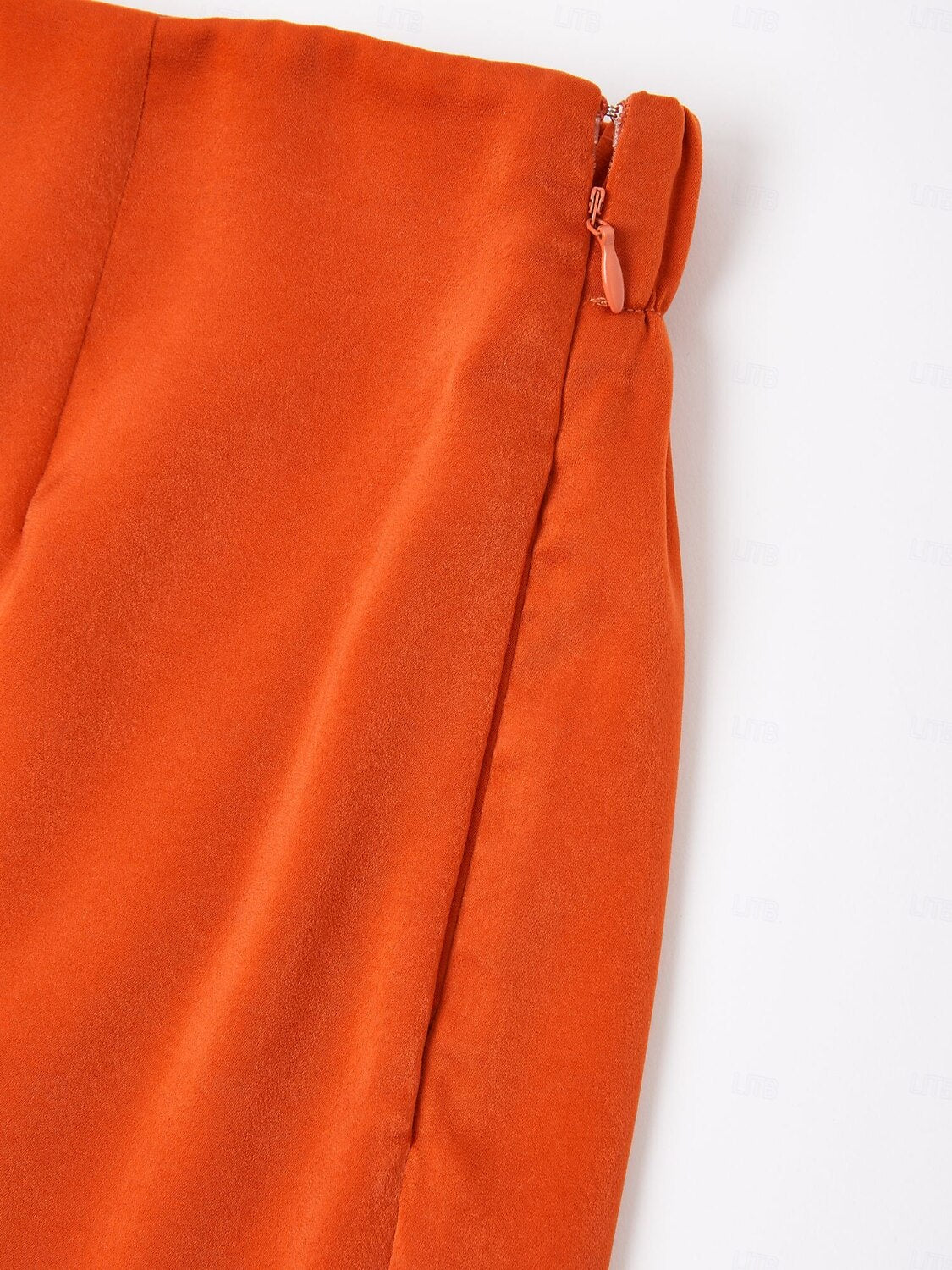 Satin Orange Stand Collar Wide Leg Pants Set