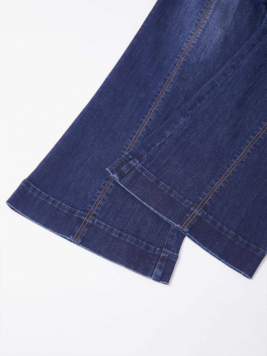 Casual Daily Solid Color Wide Leg Denim Pants