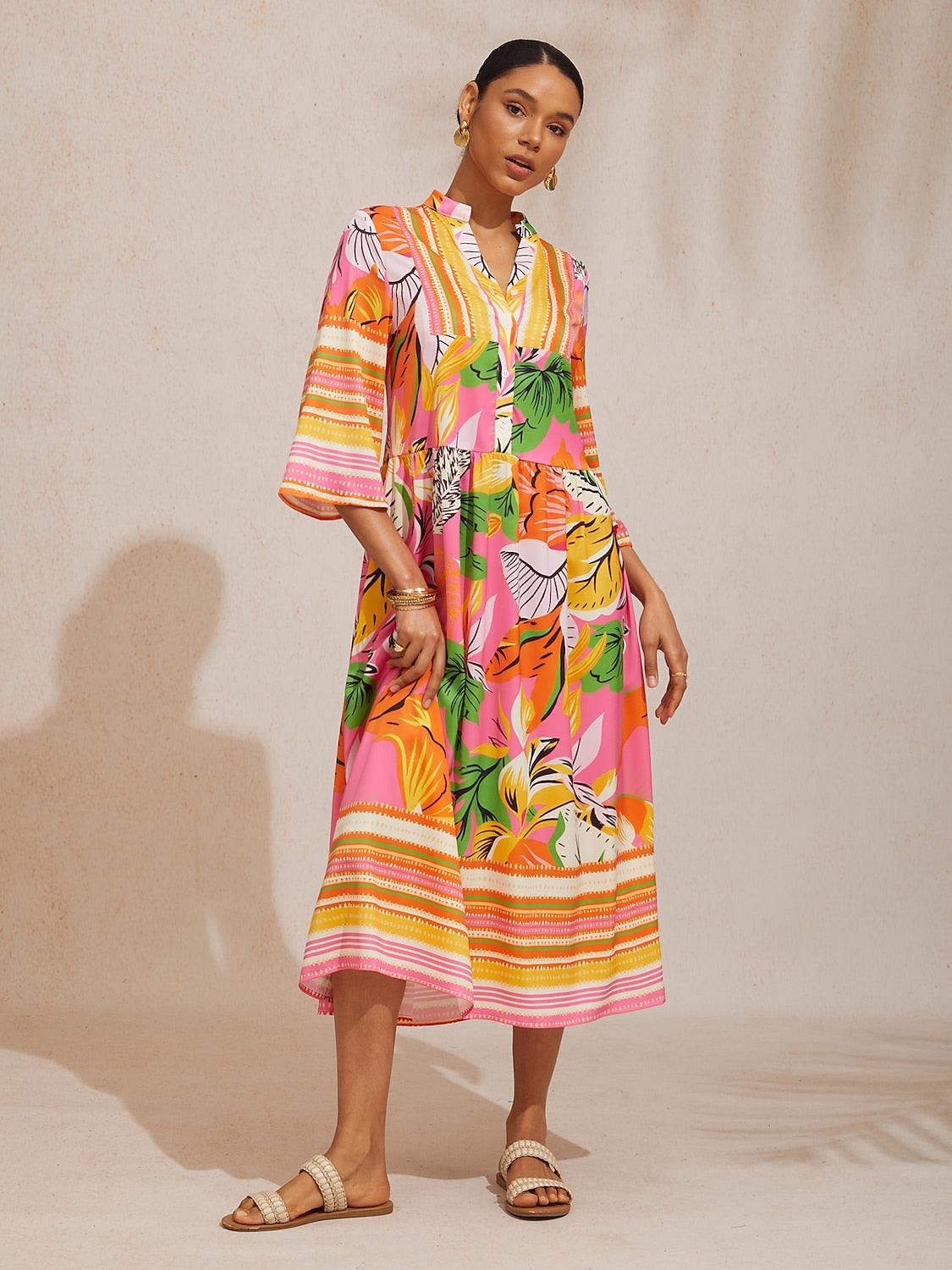 Celadon Bloom Story Silky Satin Maxi Dress