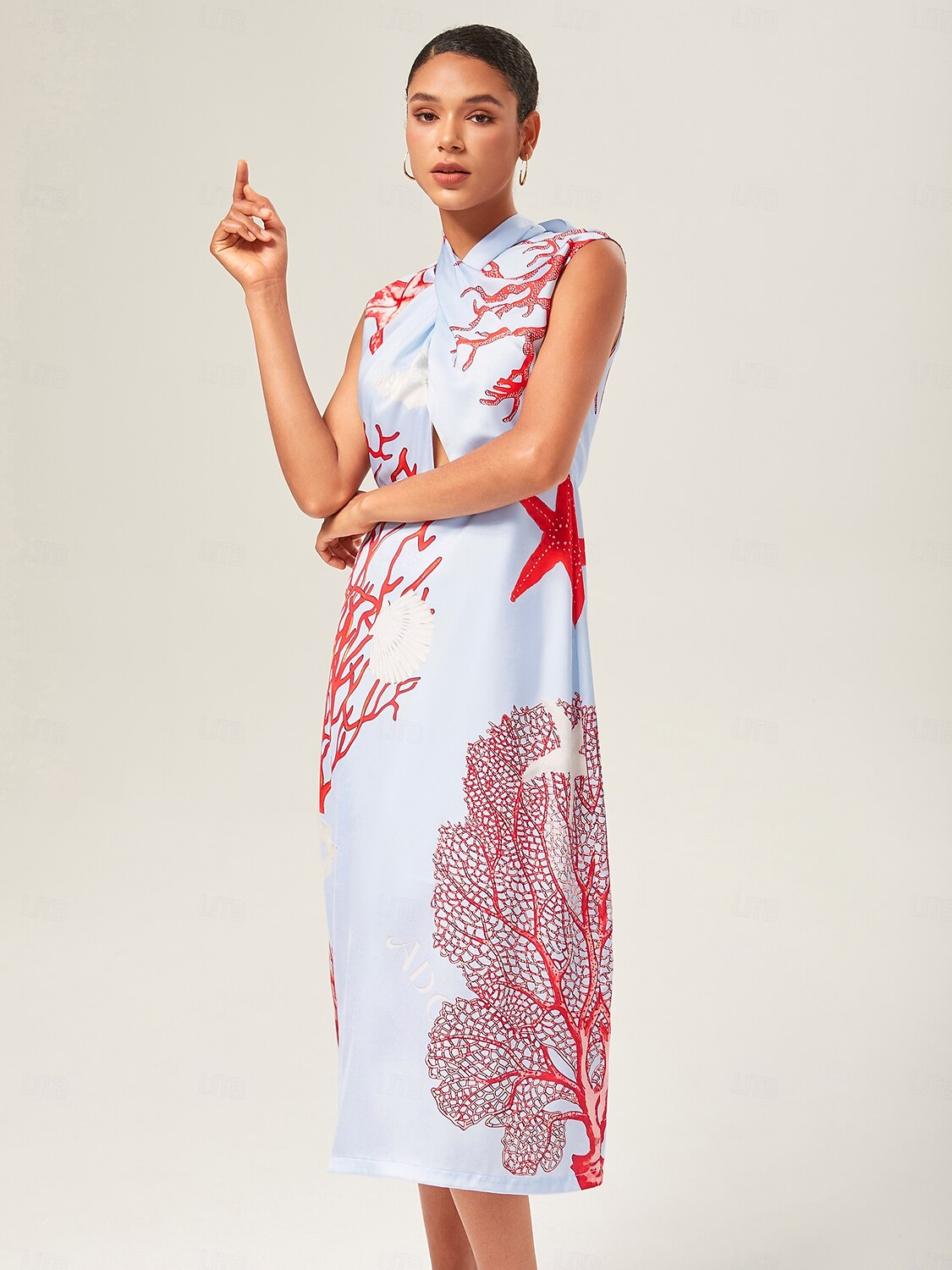 Elegant Ocean Tie Maxi Dress