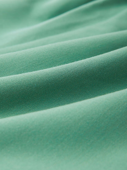 Solid Green Ruffled Ruched Shorts