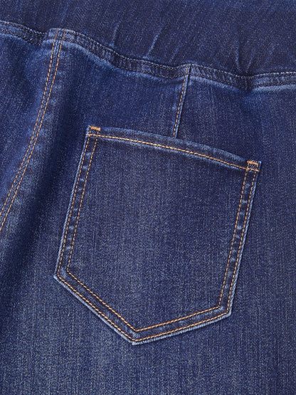 Casual Daily Solid Color Wide Leg Denim Pants