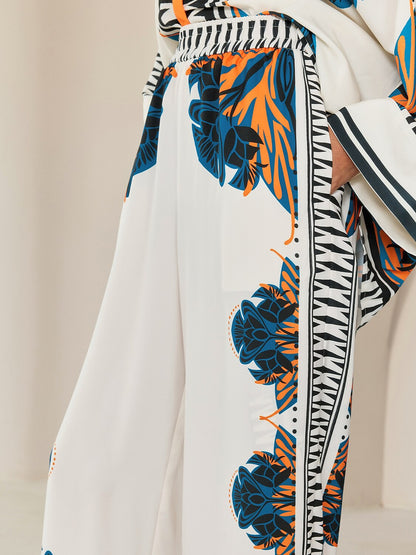 Pants Satin Wide Leg Maxi Loose Bohemian