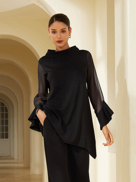 Chiffon Modal Slim Fit Sheer Lightweight Breathable Blouse