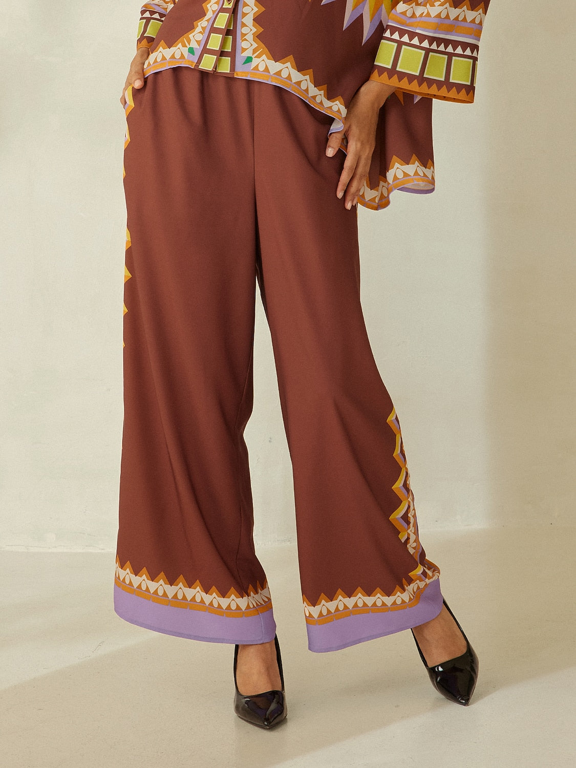 Brown Bohemia Pants Wide Leg Culottes