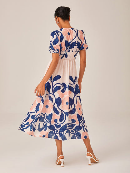 Floral High Waist Short Maxi Dress