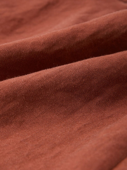 Lyocell-Blend Broadcloth Solid Color Loose Long Pants